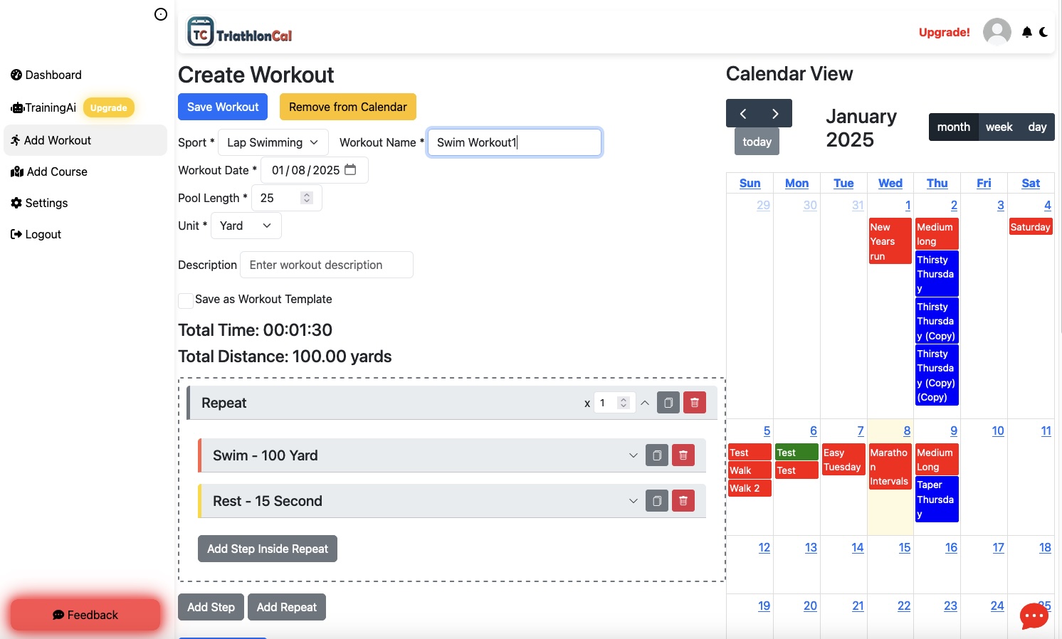 TriSchedule - Custom Training
