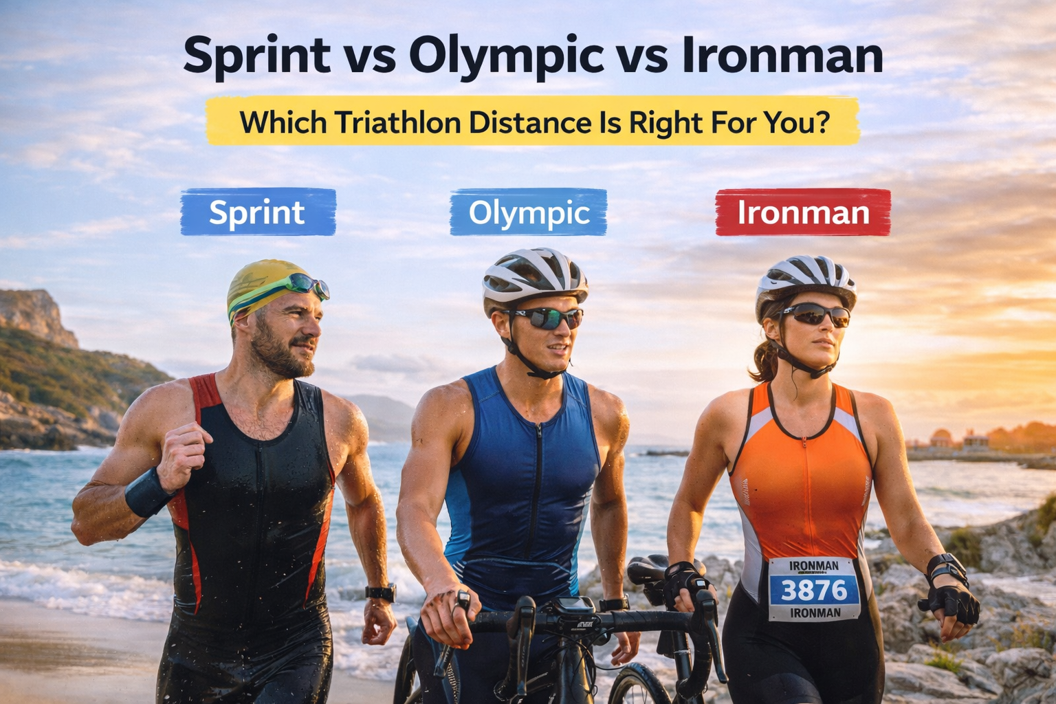 Choose Sprint Olympic or Ironman triathlons